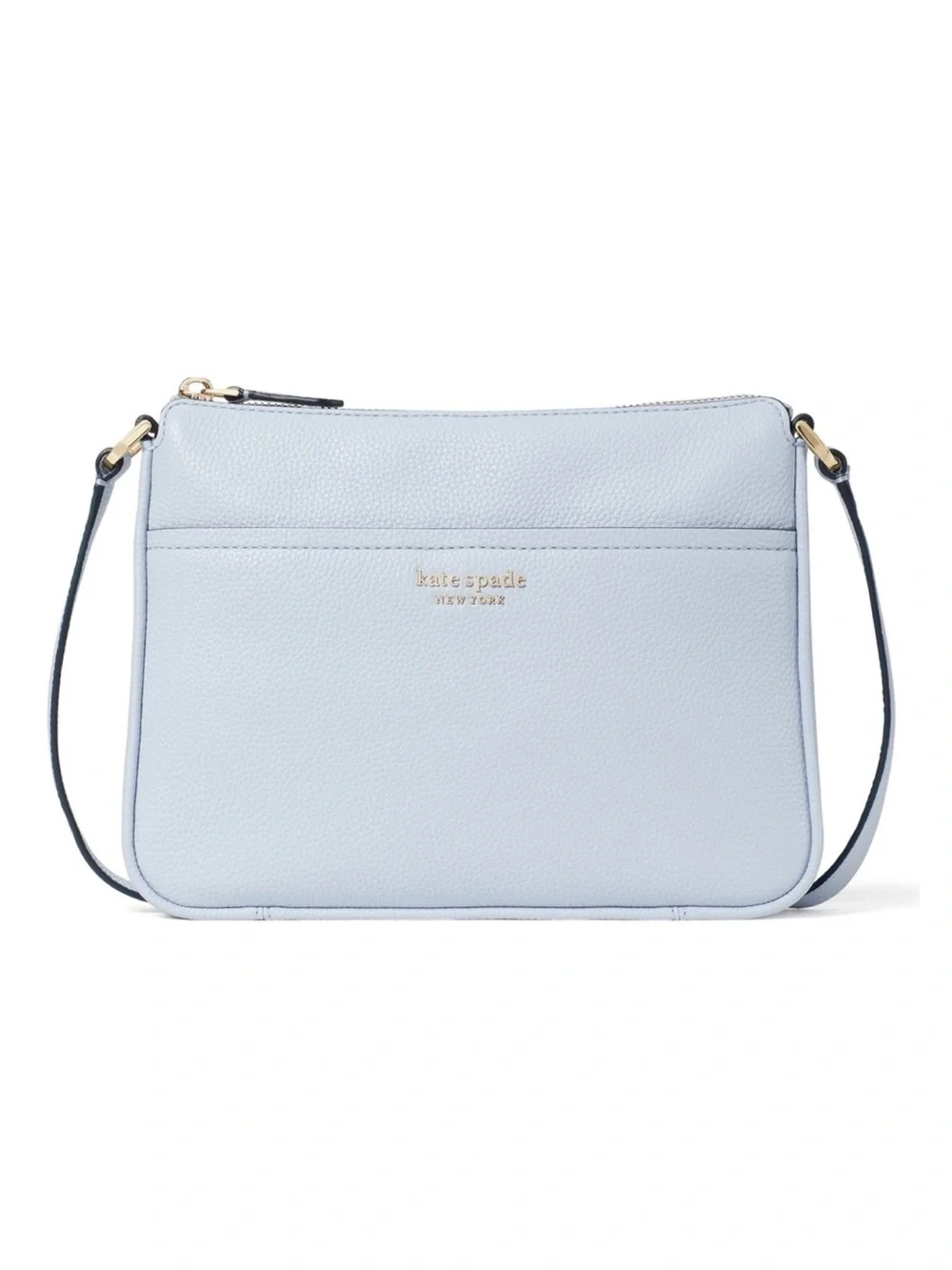kate spade new york Run Around Medium Pebbled Leather Crossbody baby blue